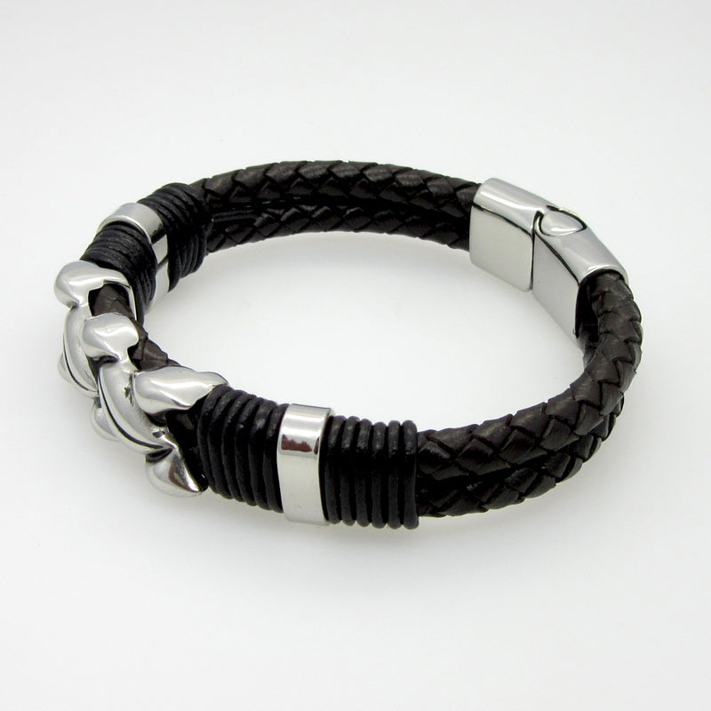 Handmade Genuine Leather Weaved Double Layer Man Bracelets – LABONNI