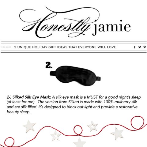 Honestly Jamie 9 UNIQUE HOLIDAY GIFT IDEAS THAT EVERYONE WILL LOVE Featuring Silked Silk Eye Mask USA