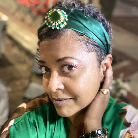 Phoenix Gonzalez Silked Co-Founder Showcasing her 2023 Fashion Week Headband Trends