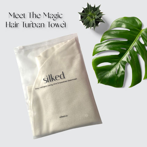 SILKED 100% RAW SILK HAIR TOWEL Beauty Care for Skin