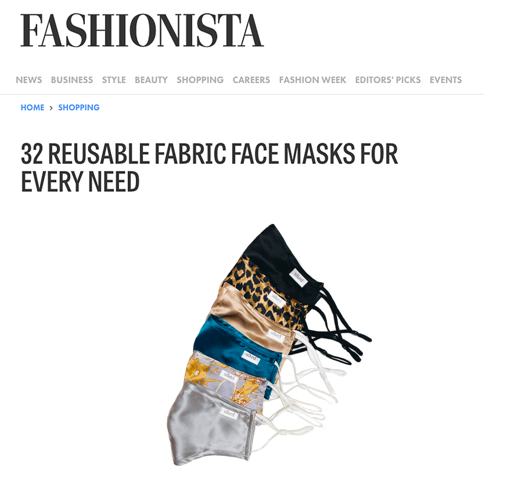 Fashionista Magazine | Silked - 32 REUSABLE FABRIC FACE MASKS FOR EVERY NEED