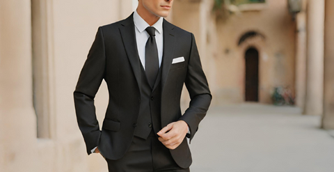 mens black dress suit