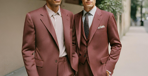 burgundy suit