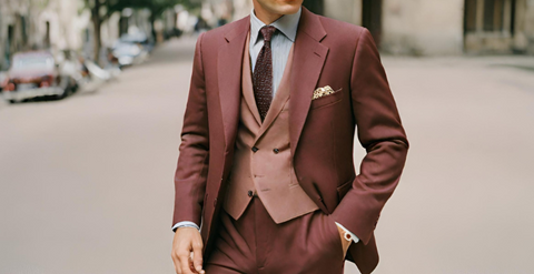 mens burgundy suits