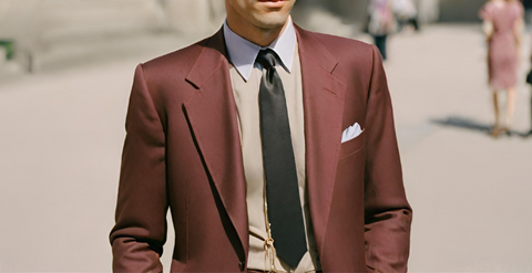 men's burgundy suit
