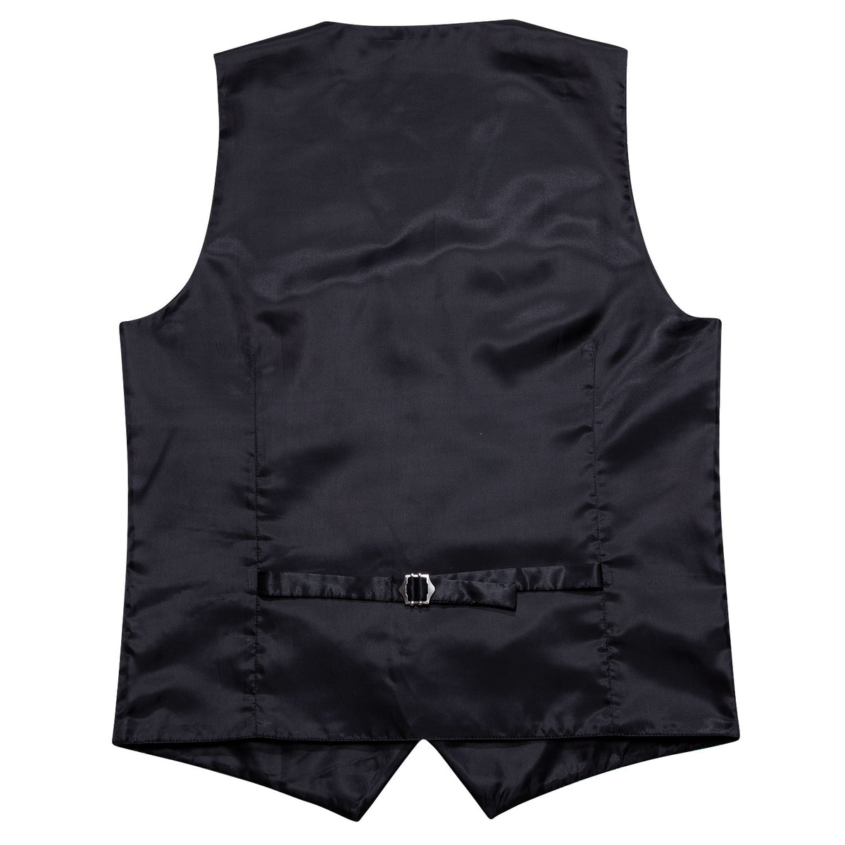 New Black Golden Paisley Silk Men's Vest Tie Hanky Cufflinks Set Waist ...