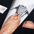 Light Orange Paisley Tie Pocket Square Cufflinks Set with Spacious Ring