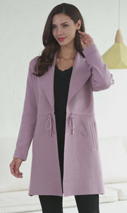 OFV F6895 Lilac Olivia Front Tie Women’s Jacket with Pockets - Feeling Fancy Boutique
