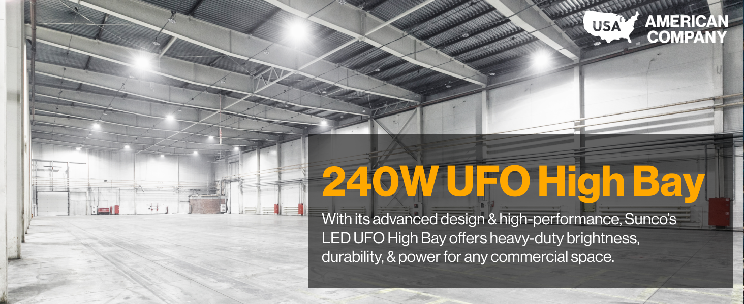 UFO High Bay 240W LED Light LED LIGHTING SUNCO – Sunco Lighting