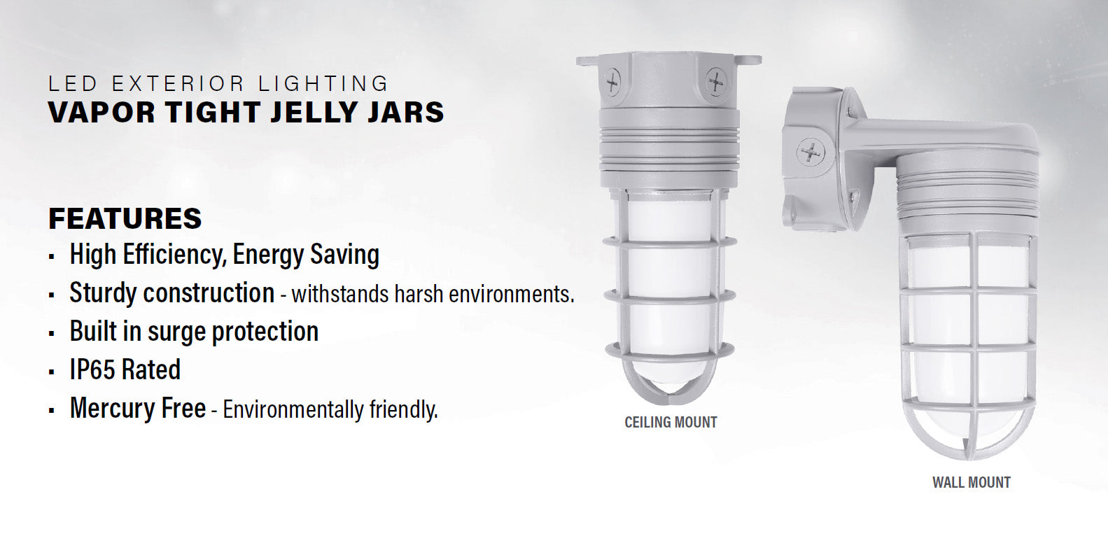 LED Vapor Tight Jelly Jar Fixtures