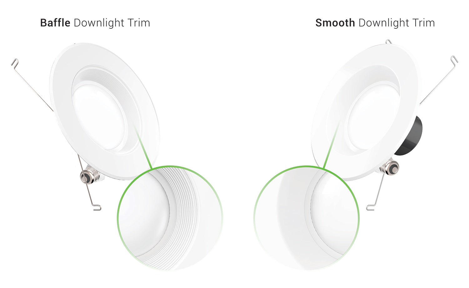 Baffle and smooth trim example