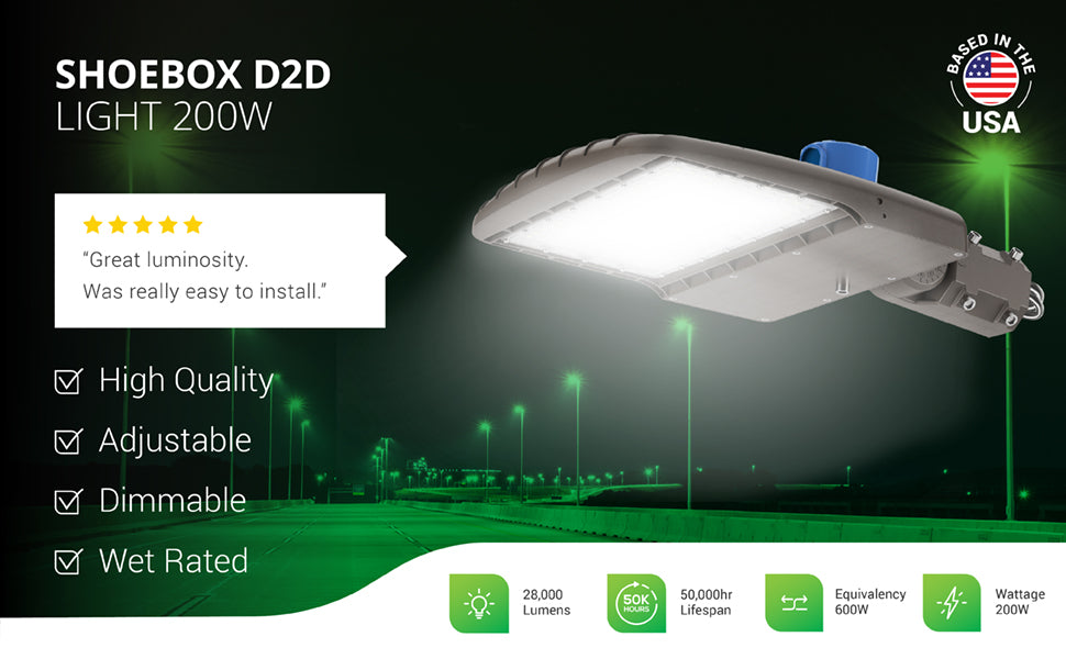 Shoebox LED 200W Parking Light Fixture LED LIGHTING SUNCO – Sunco  Lighting