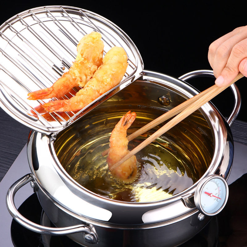 Japanese Deep Fryers Pot with Thermometer
