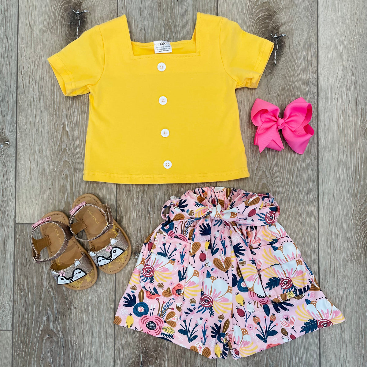 MARIAH BRIGHT YELLOW FLORAL SHORT BOUTIQUE SET – Oh Sweet Pea