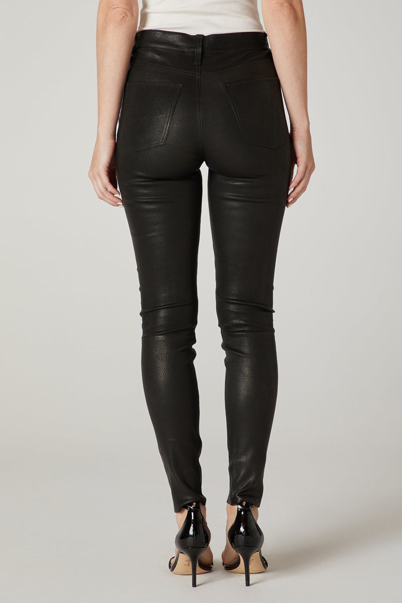 Barbara High-Rise Super Skinny Leather Pant | Premium Italian Fabric