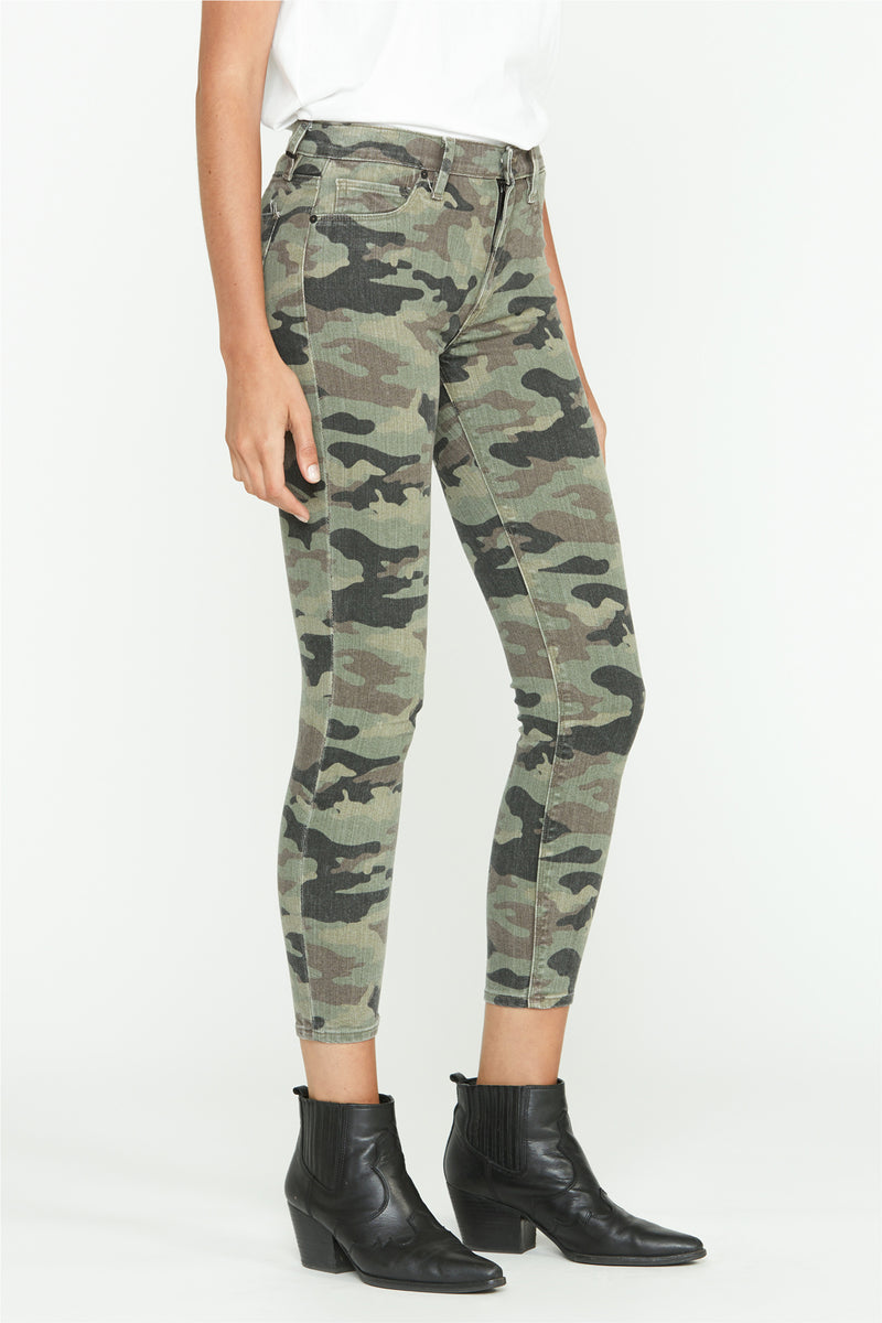 camouflage high rise jeans