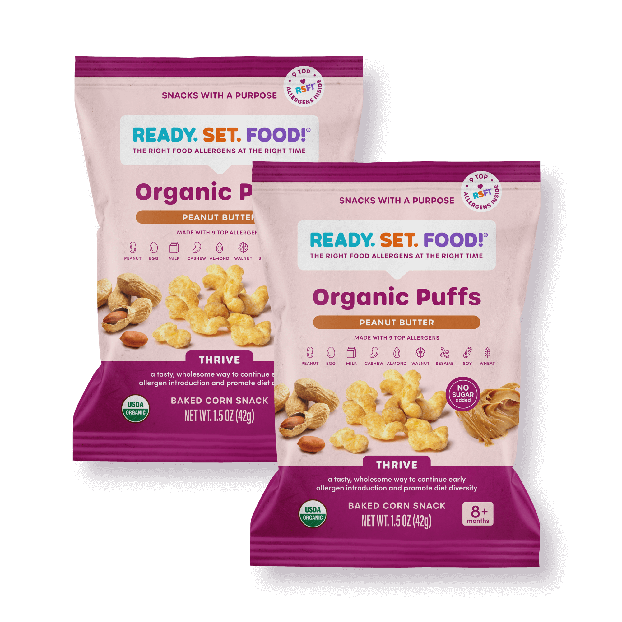 Organic Puffs - Peanut Butter - Ready Set Food product image