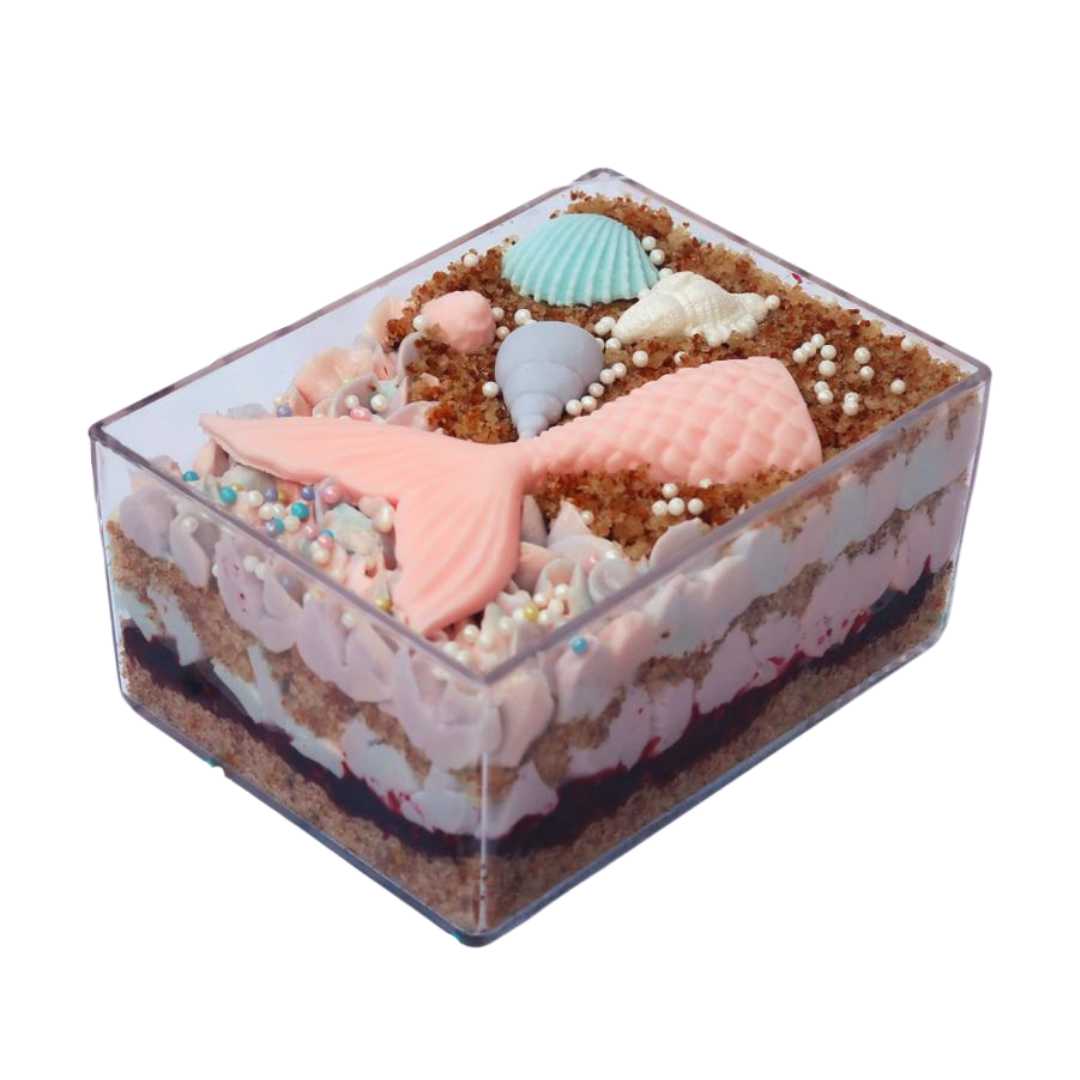 Caja Cuadrada Acrilico Para Postres, Regalo, Recuerdo y Decoracion 10 pzas IA