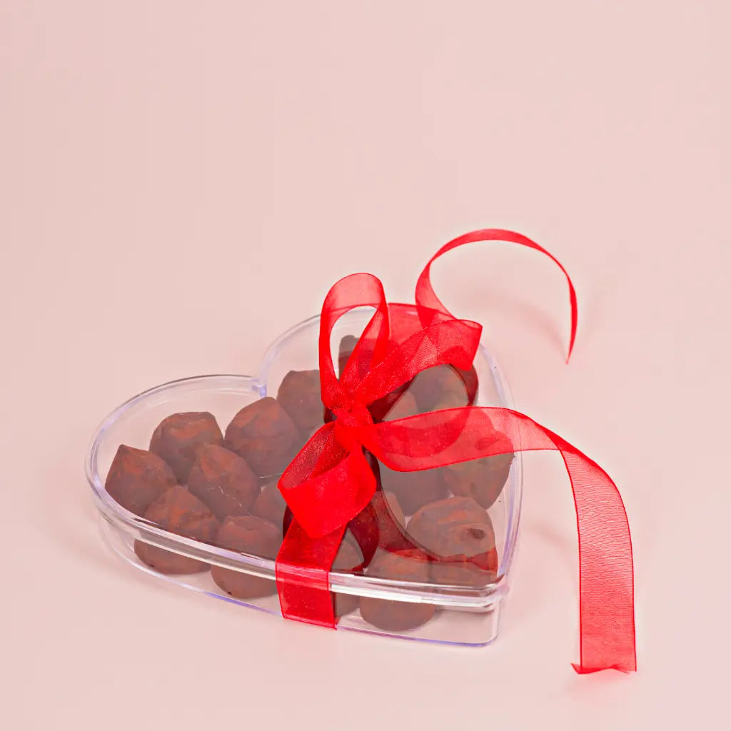 Caja Corazon Acrilico Para Postres, Regalo, Recuerdo y Decoracion 10 pzas IA