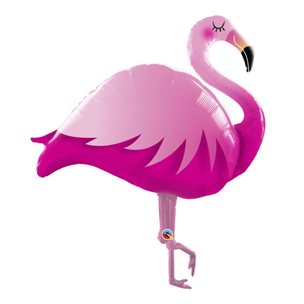 Globo Metálico de Flamingo Rosa Grande para Fiestas y Cumpleaños 46/117 cm 1 pza Ideática Gourmet