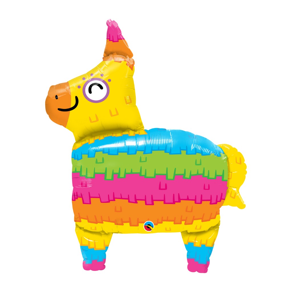 Globo Metalico de Piñata Burrito Arcoiris Grande para Fiestas y Cumpleaños 34 / 86 cm 1 pza QUALATEX