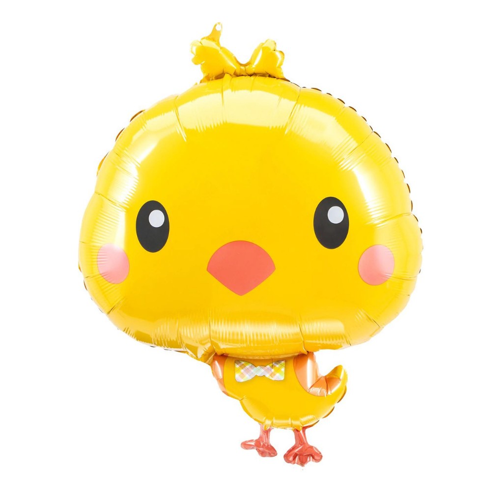 Globo Metalico de Pollito Amarillo Grande para Fiestas y Cumpleaños 28/72 cm 1 pza QUALATEX