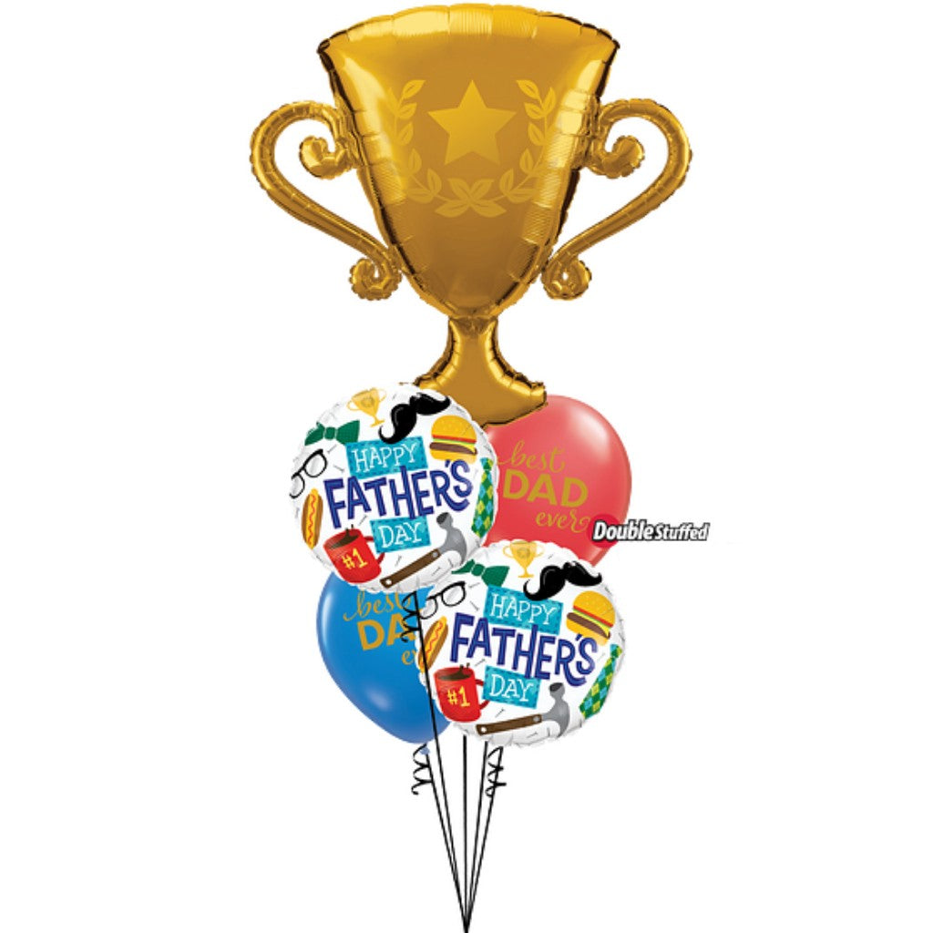 Globo Metalico de Trofeo Dorado para Fiestas, Cumpleaños y Día del Pad -  Ideática Gourmet