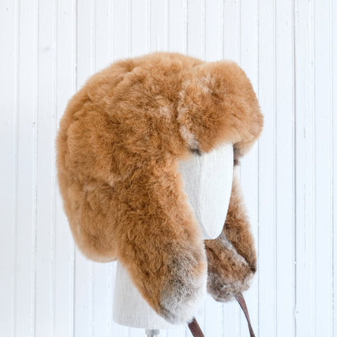 cruelty-free alpaca fur hat