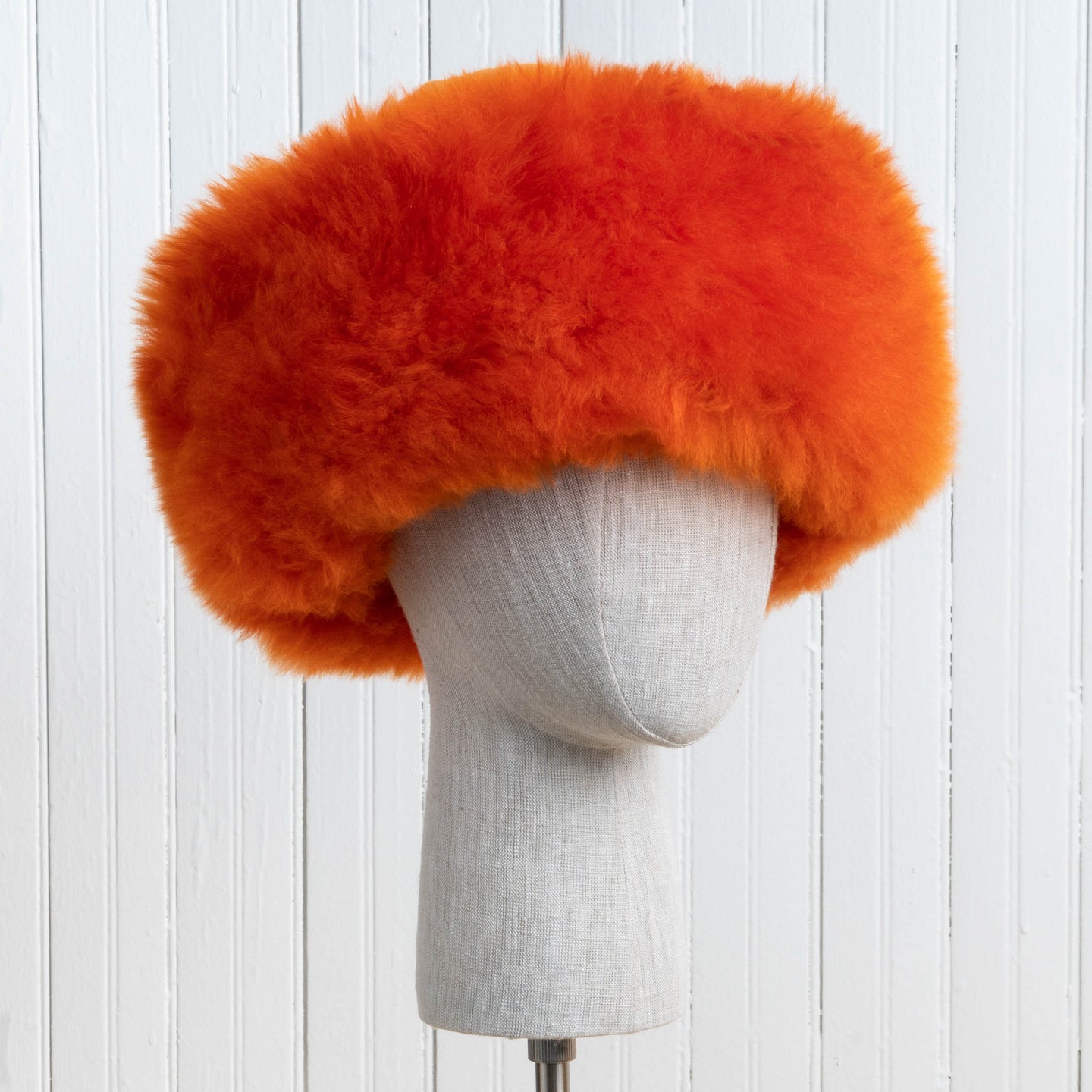 orange fur hat