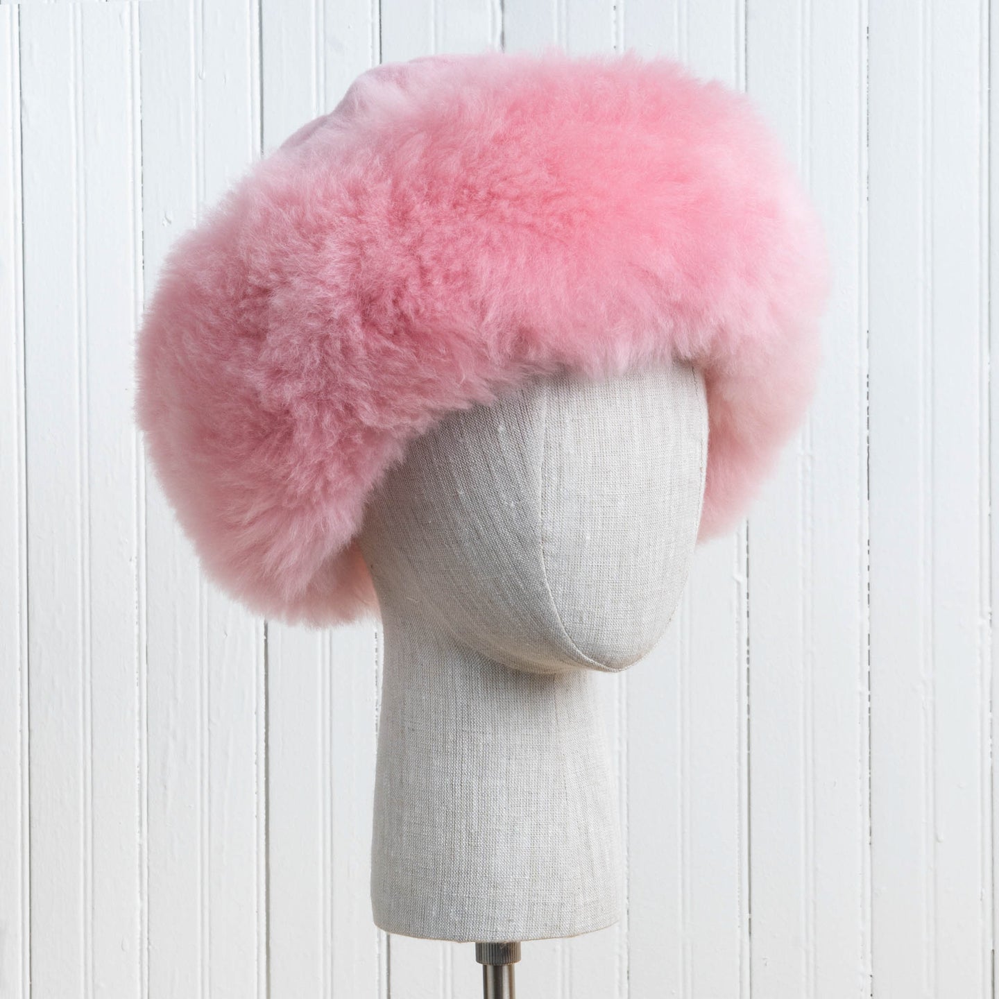 pink fur hat