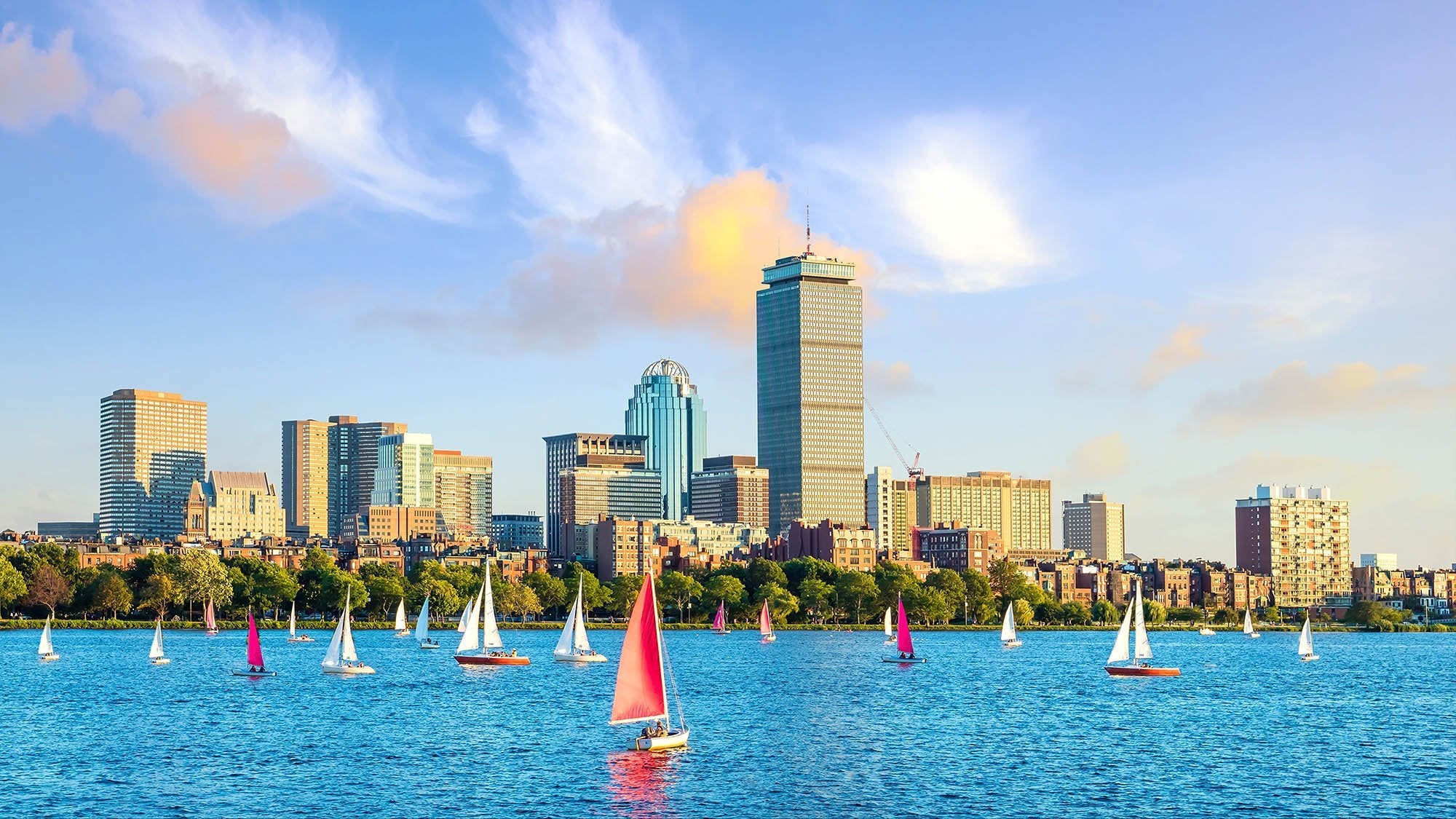 View Of Boston Skyline By Unknown Frame My Tv