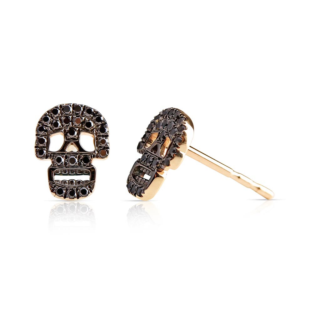 diamond skull earrings