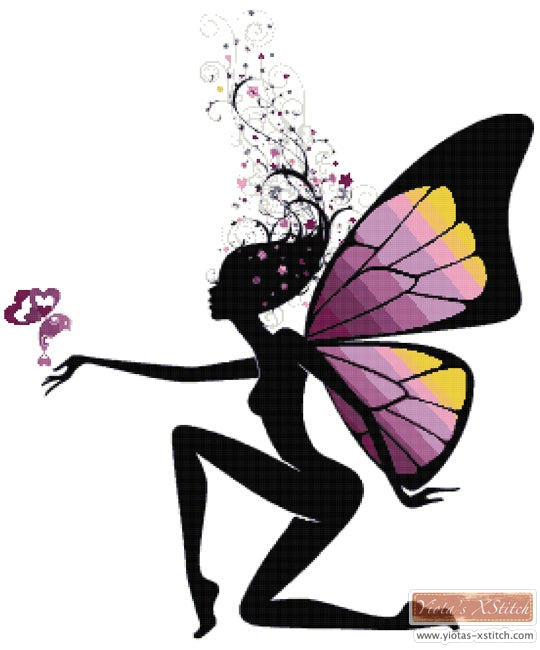 Butterfly Silhouette Fairy Counted Cross Stitch Kit Yiota S Xstitch