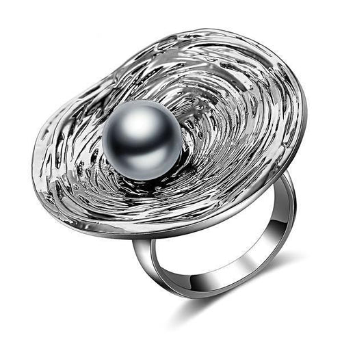 Black Pearl Cocktail Ring