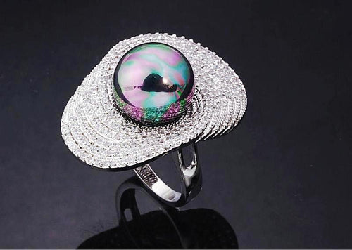 Fashion Simulated Pearl Ring Multi Color