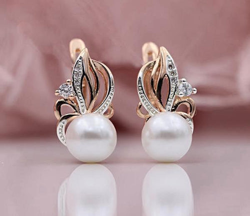 Flaming Freshwater Pearl Drop Earrings