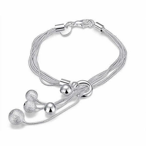 Silver Plated Crystal Beads Bracelet