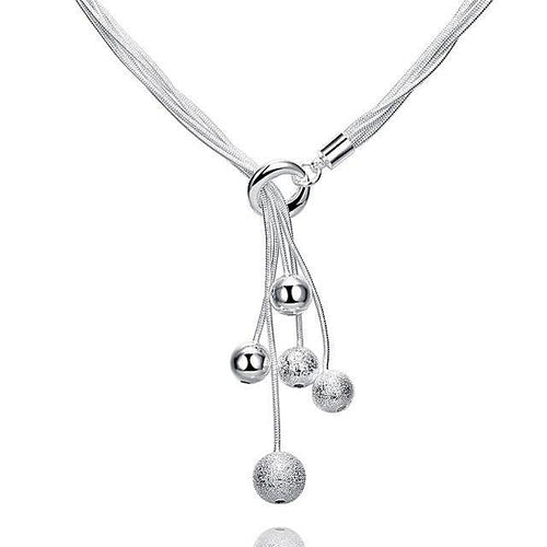 Silver Plated Crystal Beads Pendant