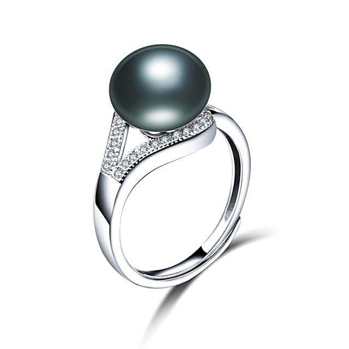 Bold Black-Luxury Freshwater Pearl Ring