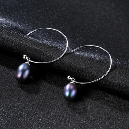 Half Hoop Freshwater Pearl Earrings