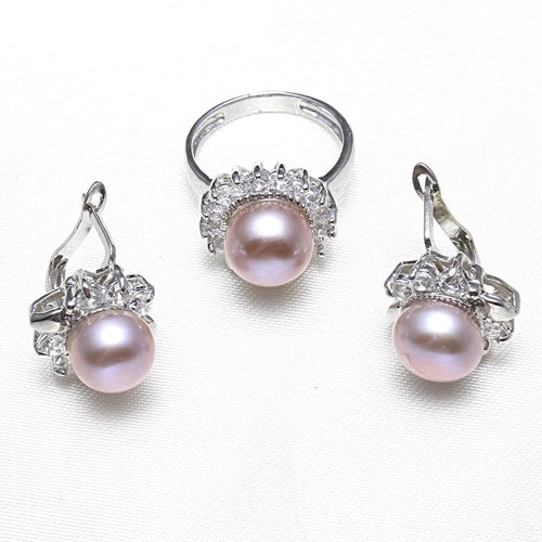 Freshwater Pearl Ring Earrings Set