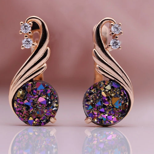 585 Rose Gold Crystal Earrings