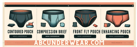 INFOGRAPHIC DIFFERENT POUCHES ON MENS UNDERWEAR