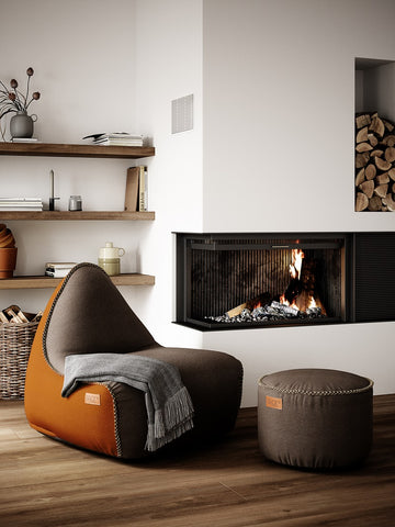 SACKit Canvas Designer Beanbag Chair Brown-Orange