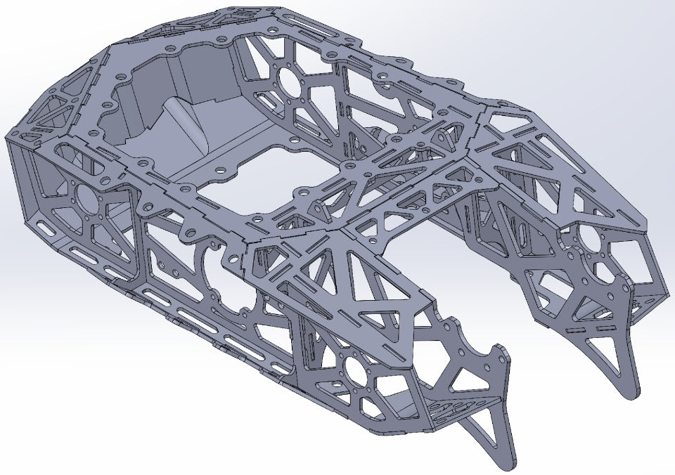 HyperShock BattleBots Season 5 chassis, front iso view