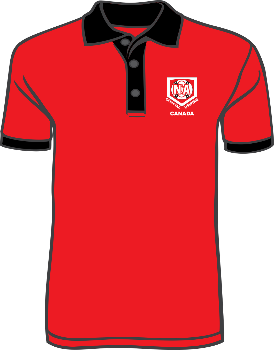 NSA Canada Red Official Ump Polo – MYTEAMGEAR.CA