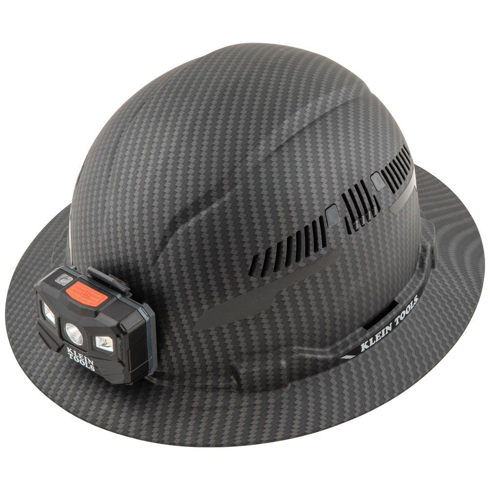 Photo 1 of Klein Tools 60347 Hard Hat, Premium KARBN™ Pattern, Vented Full Brim, Class C, Lamp