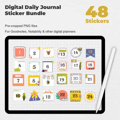 342 Everyday Digital Journaling Stickers Pack — Stationery Pal