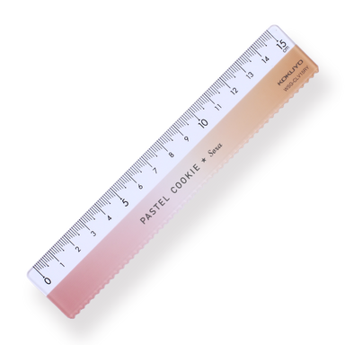 Kokuyo Pastel Cookie Ruler - 15 cm - Green Pink Gradient