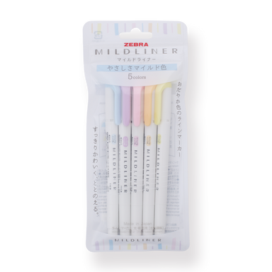 Zebra Mildliner Double Ended Brush Highlighters 5 Pk Sets